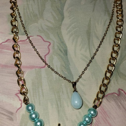 Ozze double stainless steel necklace new