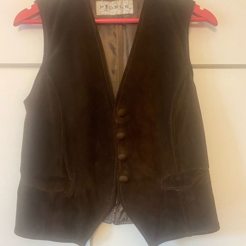 Fidele vintage suede leather vest used brown
