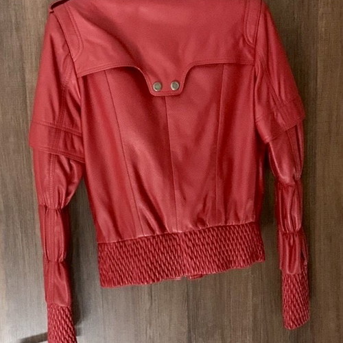 Leather jacket red new, size medium