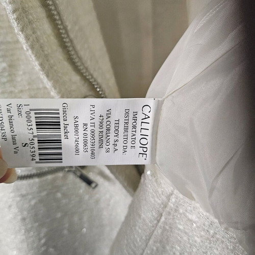 Ice blazer new with tag Calliope, white and silver, size S