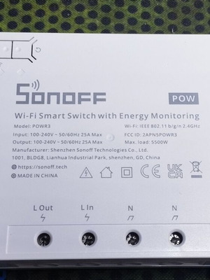 Sonoff POWR3 Wi-Fi smart switch with energy monitoring like new