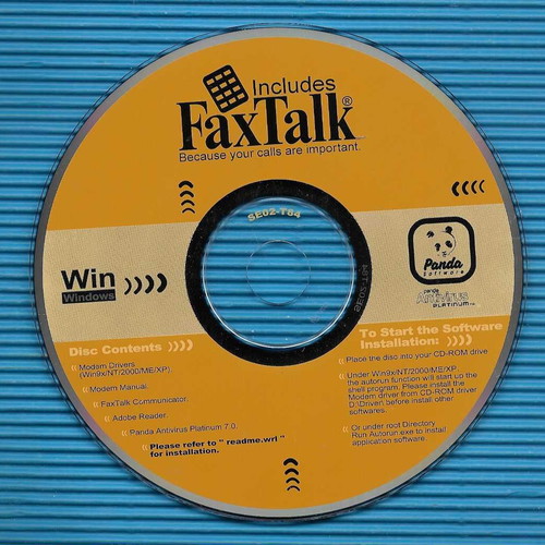 FaxTalk and Panda Antivirus Platinum 7.0 software like new with Adobe Reader