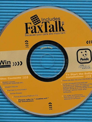 FaxTalk and Panda Antivirus Platinum 7.0 software like new with Adobe Reader