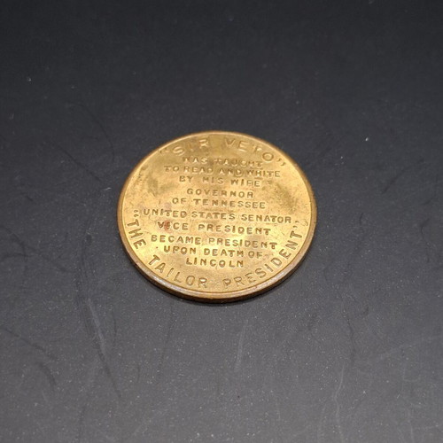 Collectible Andrew Johnson medal like new, Reader's Digest series
