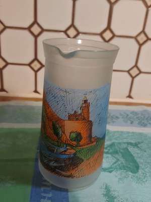 Large collectible pitcher with Samios signature like new