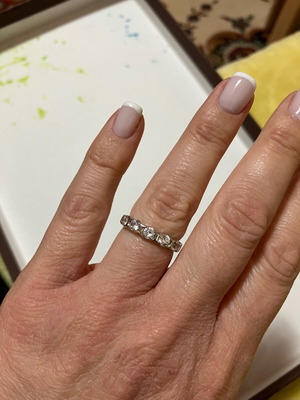 Silver ring with zircon used, size 56