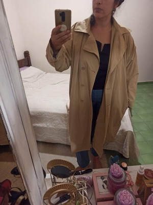 Oversized beige gabardine coat new, size XL, Missguided