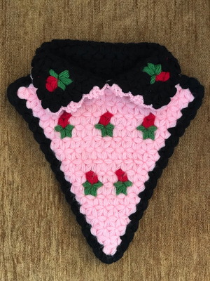 Knitted oven mitt handmade like new, folk art