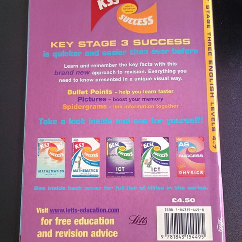 KS3 Success Visual Revision Guide English Levels 4-7 like new