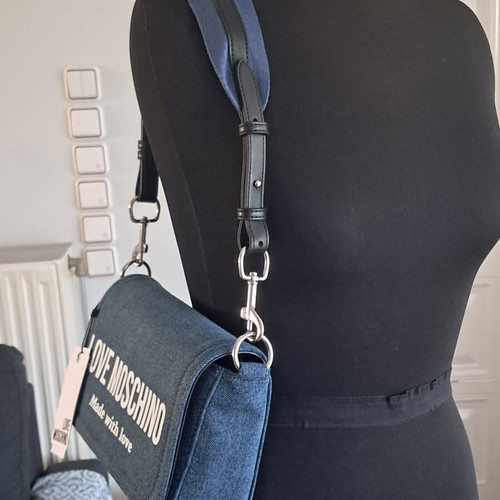 Love Moschino Denim Shoulder Bag new, blue