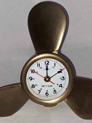 Ρολόι Ship's Clock μπρούτζινο τοίχου και επιτραπέζιο σαν καινούργιο, αναλογικό