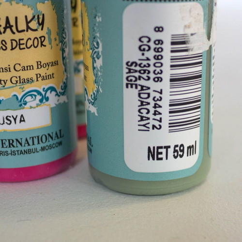 Chalk paint for glass and porcelain, new, set of 4