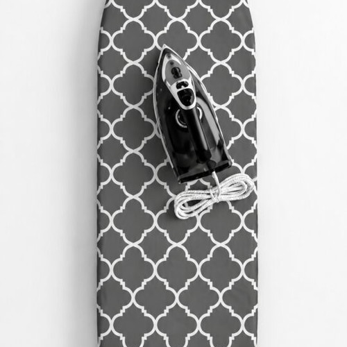 Ironing board cover 45x125 cm new, Moroccan pattern gray white