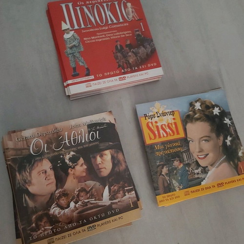 Dvd-Vcd Pinocchio, Sissi, Les Miserables new, pack of 19, with Greek subtitles