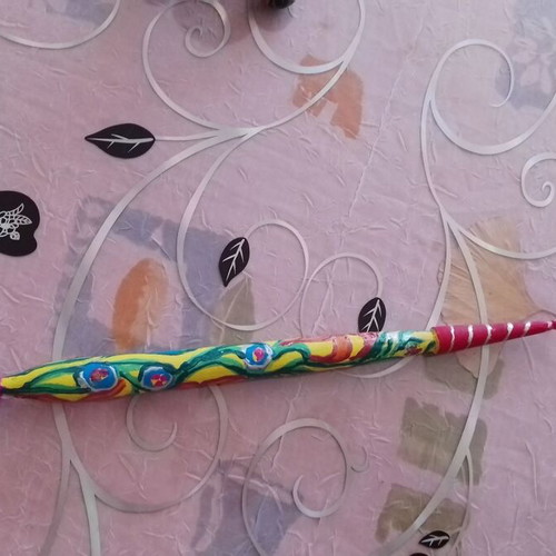 Hand-painted acrylic spindle