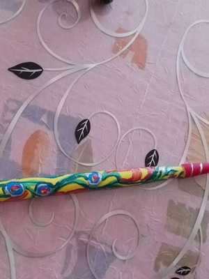 Hand-painted acrylic spindle