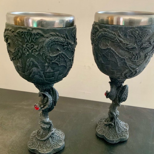 Nemesis Now Protector Goblet gothic chalice like new with embossed dragon