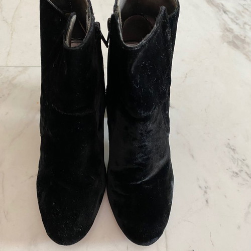 Mango black velvet ankle boots used, size 39, 10 cm heel