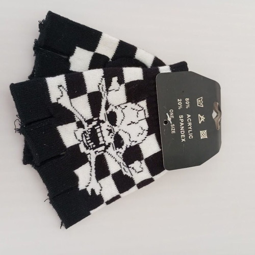 Fingerless gloves and long tights new, black and white