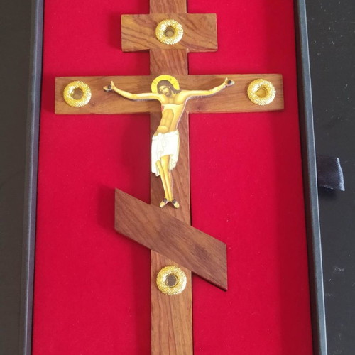 Wall Crucifix in Wood 24 x 14.5 cm new