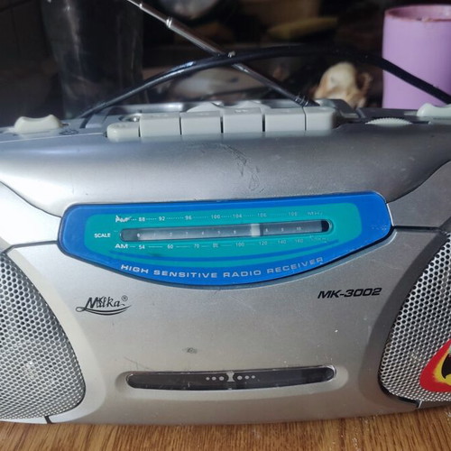 Radio cassette player with power cable
