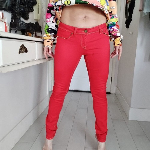 Vintage low-rise jeans Tally Weijl No.38 like new, red