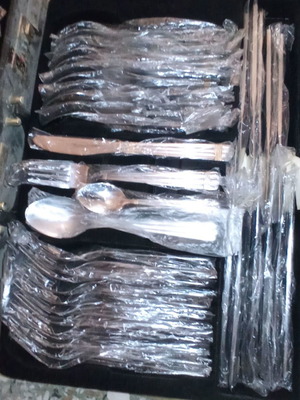 Solingen cutlery set new, stainless steel with gold-plated details, 72 pieces
