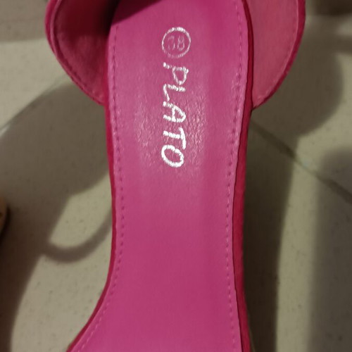 Pink platform wedge sandals, size 38