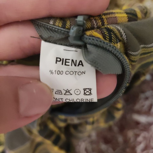 Piena long cotton dress with pockets and belt, size medium, new