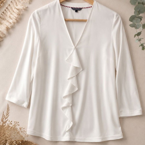 Tommy Hilfiger blouse like new, ecru with ruffles, size M