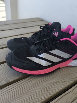 Adidas Defiant Speed 2 all court tennis shoes used, size 43 1/3, black and white