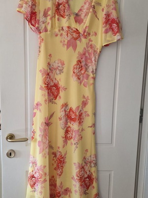 Mango floral dress yellow used, size Medium