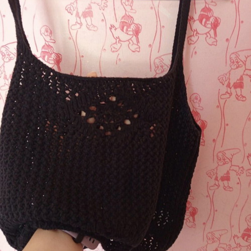Crochet crop top Pink Woman black, like new
