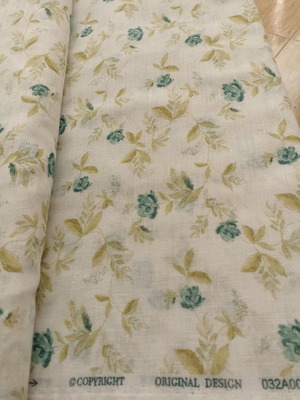 Curtain fabric cotton gauze 80% new, 5.60m with small flowers