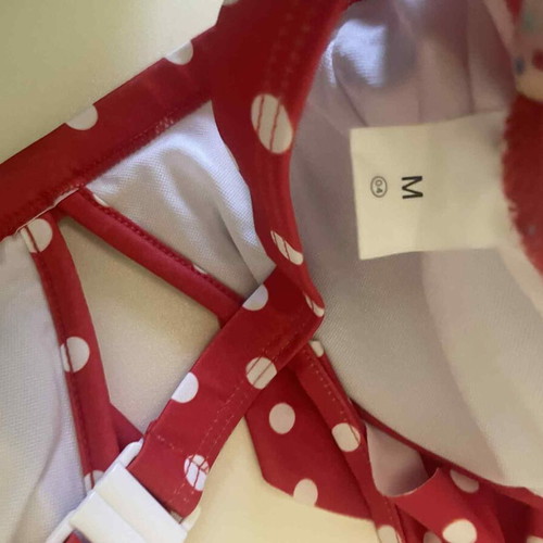 Red polka dot bikini new, size Medium