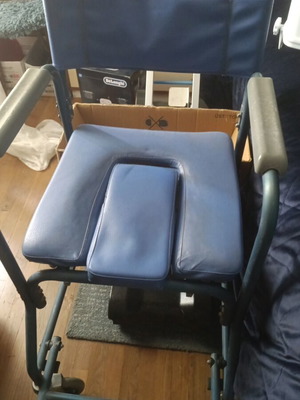 Toilet chair used, with wheels without commode