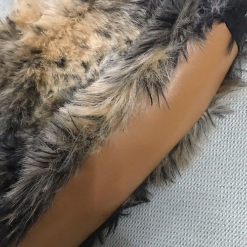 Faux Fur Animal Print Handbag like new, black and beige