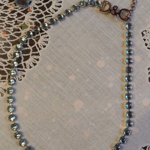 Vintage metal belt with turquoise rhinestones like new, adjustable size 90