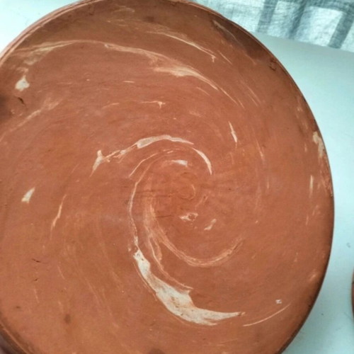 Clay plates used, set of 2, large and small