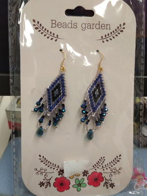 Handmade earrings blue and silver, new