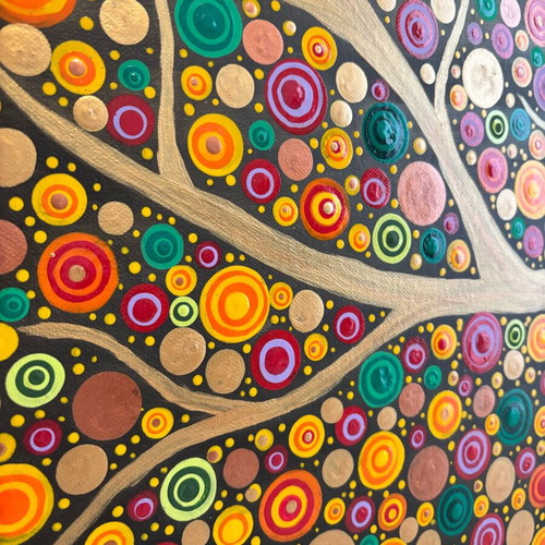 Acrylic canvas painting 'The Tree of Life', handmade