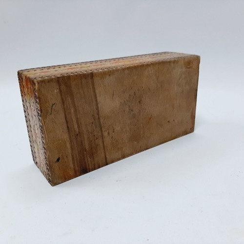Vintage pyrography and hand-painted wooden box