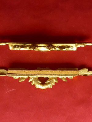 Brass furniture finials 23 cm, set of two
