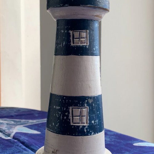Wooden decorative lighthouse new, hand-carved and painted