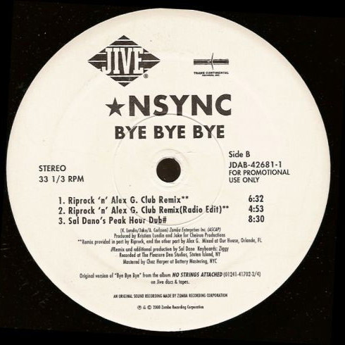 NSYNC Bye Bye Bye The Remixes vinyl record used