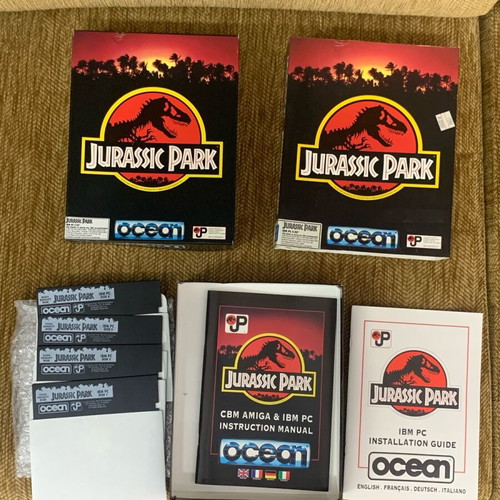 Jurassic Park PC IBM game used, collectible big box edition