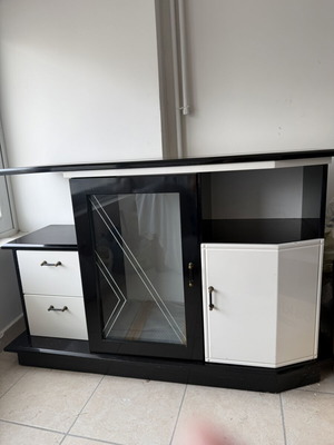 90's Black and White Buffet Table used