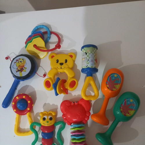 Baby rattles used, pack of 9 pieces