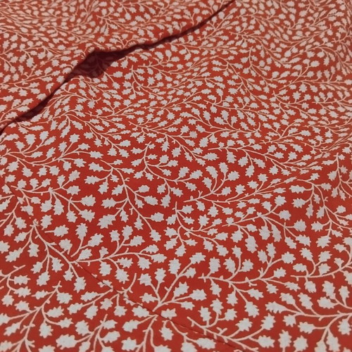 Midi asymmetrical skirt like new, red with small floral print, size M
