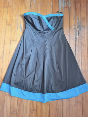 Passager Strapless Dress Like New Brown and Turquoise